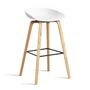Copy - HAY - About A Stool AAS 32 H 75 cm, lacquered oak / black / white 2. 0 (plastic glides)