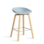 HAY - About A Stool AAS 32 H 65 cm, lacquered oak / stainless steel / slate blue 2. 0 (plastic glides)