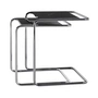 Thonet - JS. THONET a personal Interpretation by Jil Sander B 97 Serious Set of tables, Glossy Titan / Marble Nero Marquina (set of 2)