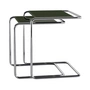 Thonet - JS. THONET a personal Interpretation by Jil Sander B 97 Serious Set of tables, Glossy Titan / high-gloss graphite green (set of 2)