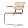 Thonet - S 64 V Armchair, chrome / natural beech (TP 17) / wickerwork with plastic support fabric / felt glides