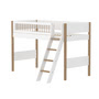 Flexa - Nor Loft bed with sloping ladder, H 143 cm, oak / white