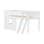 Flexa - White loft bed with sloping ladder, H 120 cm, white