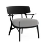 Kartell - A.I. Outdoor Lounge Chair, black / white-black (fabric twill)