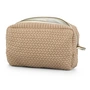 Cam Cam Copenhagen - Cosmetic bag, knitted, 22 x 5 x 16.5 cm, latte / classic stripes camel