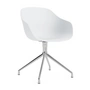 HAY - About A Chair AAC 220, polished aluminum / white 2. 0 (plastic glides)