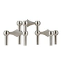 Stoff Nagel - Candle holder, brushed chrome (set of 3)