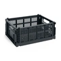 HAY - Colour Crate Basket M, 34.5 x 26.5 cm, charcoal, recycled