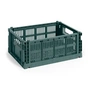 HAY - Colour Crate Basket M, 34.5 x 26.5 cm, dark green, recycled