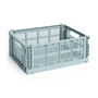 HAY - Colour Crate Basket M, 34.5 x 26.5 cm, dusty blue, recycled