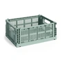 HAY - Colour Crate Basket M, 34.5 x 26.5 cm, sage green, recycled