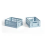 HAY - Colour Crate Basket Mini, 17 x 13 cm, soft blue, recycled (set of 2)
