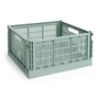 HAY - Colour Crate Basket Square L, 42 x 42 cm, sage green, recycled