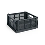 HAY - Colour Crate Square M basket, 29.5 x 29.5 cm, charcoal, recycled