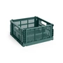 HAY - Colour Crate Square M basket, 29.5 x 29.5 cm, dark green, recycled