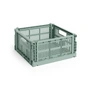 HAY - Colour Crate Square M basket, 29.5 x 29.5 cm, sage green, recycled