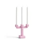 & klevering - Chunk Candle holder, 3-armed, h 20.5 cm, pink
