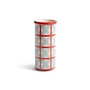 & klevering - Patch Vase, cross, Ø 9 x 19 cm, light blue / red