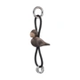 Kay Bojesen - Bird key fob, untreated oak, smoked / silver / black leather
