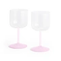 HAY - Tint Wine glass, clear / jade pink / light pink (set of 2)