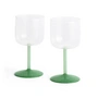 HAY - Tint Wine glass, clear / jade light green / jade dark green (set of 2)