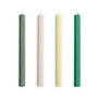 HAY - Hexagon Stick candles H 24 cm, green / white (set of 4)