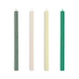 HAY - Square Stick candles H 24 cm, green / bordeaux (set of 4)