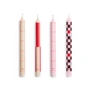 HAY - Pattern Stick candles, H 24 cm, red / bordeaux (set of 4)