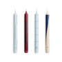 HAY - Pattern Stick candles, H 24 cm, blue / bordeaux (set of 4)
