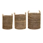 House Doctor - Dungi storage baskets, high, black / natural (set of 3)