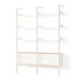 & Tradition - Rombe configuration E Shelf with cupboard unit, shelves alabaster / oak veneer