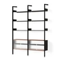 & Tradition - Rombe configuration E Shelf with cupboard unit, shelves anthracite / walnut veneer