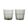 Ferm Living - Boya drinking glass, low, 30 cl, smoky gray (set of 2)