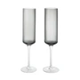 Ferm Living - Ripple Champagne flute, smoked gray (set of 2)