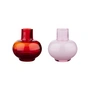 Marimekko - Mini Vase Ø 5.5 x H 6 cm, ruby red / pink (set of 2)