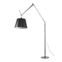 Artemide - Tolomeo Mega floor lamp with dimmer, satin shade Ø 36 cm, aluminum silver / black