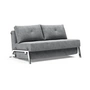 Innovation Living - Cubed 140 Sofa bed, 98 x 148 cm, chrome / light gray (565 Twist Granite )