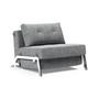 Innovation Living - Cubed 90 Armchair, chrome / light gray (565 Twist Granite )
