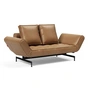 Innovation Living - Ghia Laser Sofa bed, 2-seater, brown leather (Mix 551 Faunal )