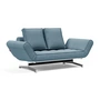 Innovation Living - Ghia sofa bed, 2-seater, chrome / light blue (525 Mixed Dance )
