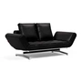 Innovation Living - Ghia sofa bed, 2-seater, chrome / black (Mix 550 Faunal)