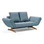 Innovation Living - Ghia sofa bed, 2-seater, oak / light blue (525 Mixed Dance )