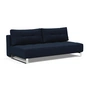 Innovation Living - Supremax D.E.L. Sofa bed, 3-seater, chrome / blue (528 Mixed Dance )