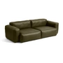 HAY - Mags Soft Sofa 2.5-seater with low armrest, combination 1, forest (scythe) / seams: beige (felt glides)
