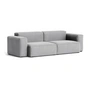 HAY - Mags Soft Sofa 2.5-seater with low armrest, combination 1, light gray ( Hallingdal 130) / seams: beige (felt glides)