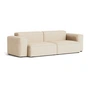 HAY - Mags Soft Sofa 2.5-seater with low armrest, combination 1, beige ( Bolgheri LGG60) / seams: beige (felt glides)