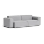 HAY - Mags Soft Sofa 2.5-seater with low armrest, combination 1, light gray ( Linara 443) / seams: beige (felt glides)