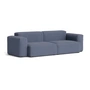 HAY - Mags Soft Sofa 2.5-seater with low armrest, combination 1, blue ( Linara 198) / seams: beige (felt glides)