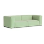 HAY - Mags Soft Sofa 2.5-seater, combination 1, green-white (Tartaglia 989) / seams: beige (felt glides)