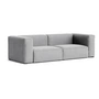 HAY - Mags Soft Sofa 2.5-seater, combination 1, light gray ( Hallingdal 130) / seams: beige (felt glides)